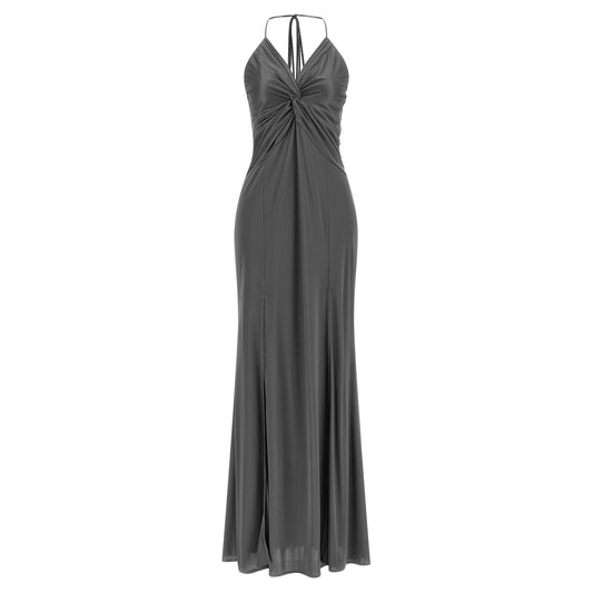 PINKO Gray Acetate Long Dress