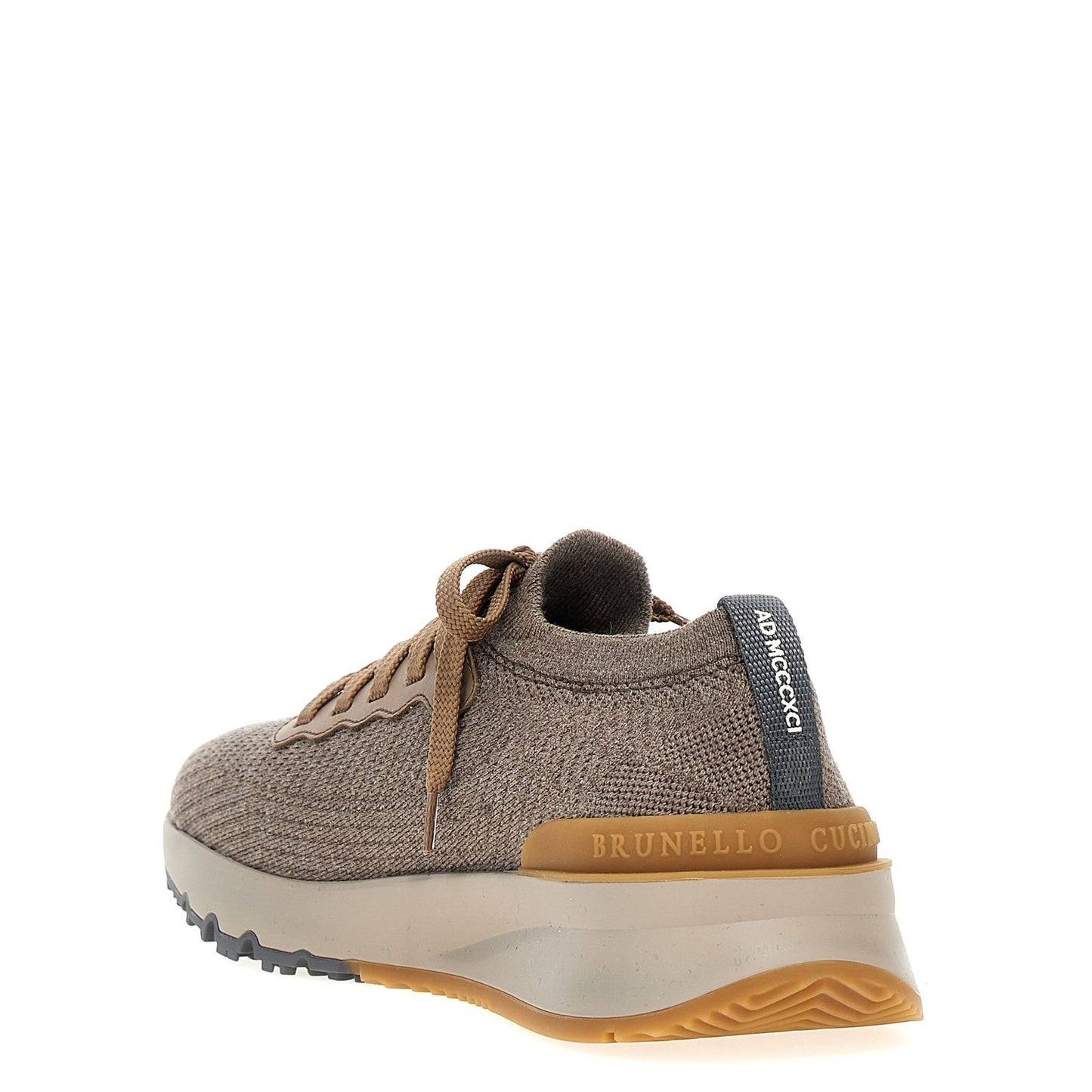 Brunello Cucinelli Gray Wool Low Top Sneakers