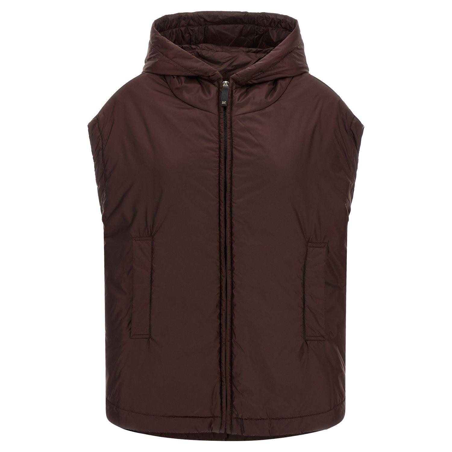 Max Mara Bordeaux Polyester Sleeveless Jacket