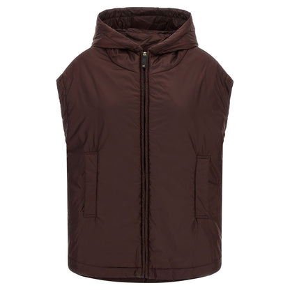 Max Mara Bordeaux Polyester Sleeveless Jacket