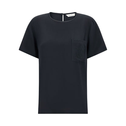 Max Mara Black Silk Blouse