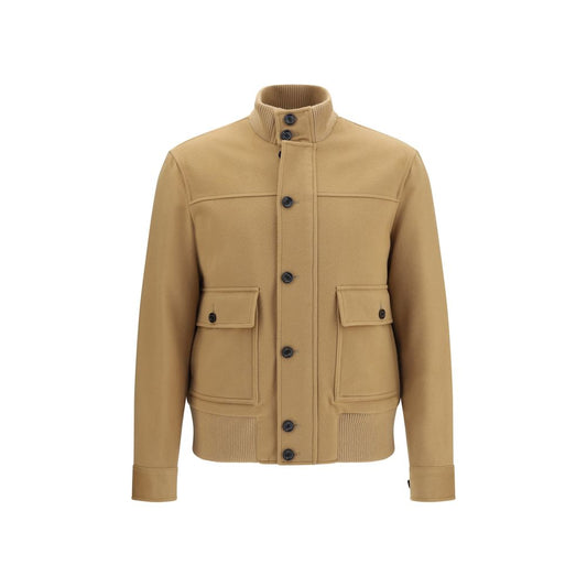 Lardini Beige Wool Oves Aries Full-Length Jacket