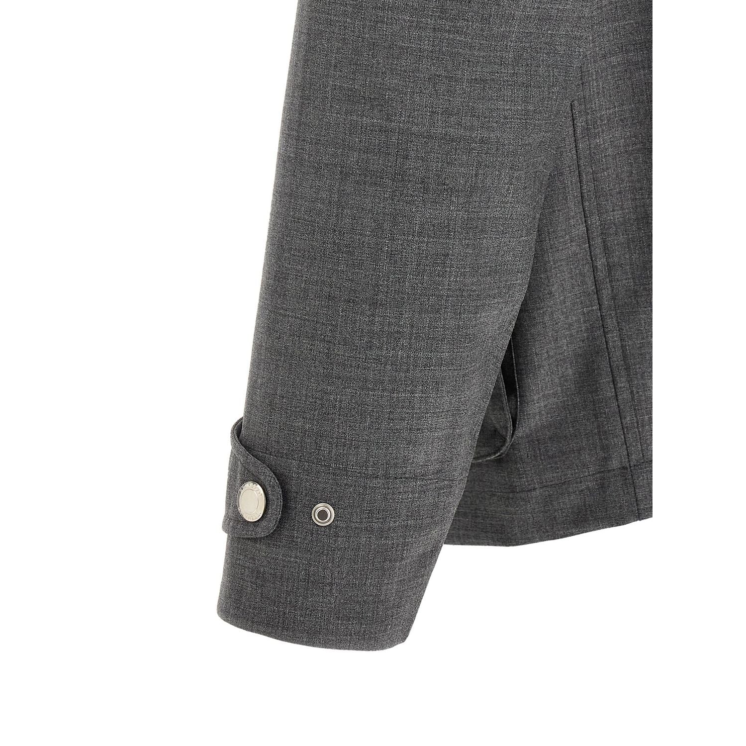 Brunello Cucinelli Gray Virgin Wool Full-Length Jacket