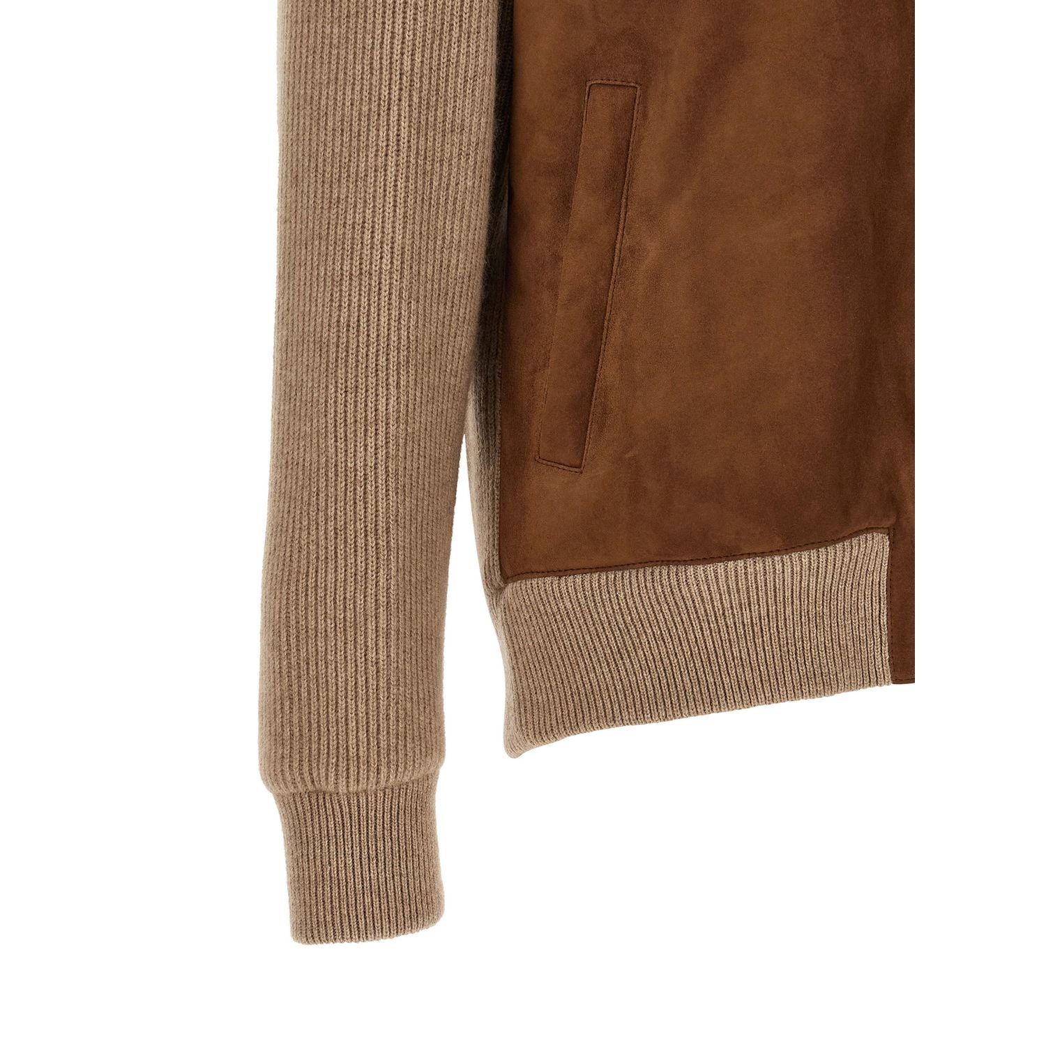 Brunello Cucinelli Brown Lamb Leather Bomber