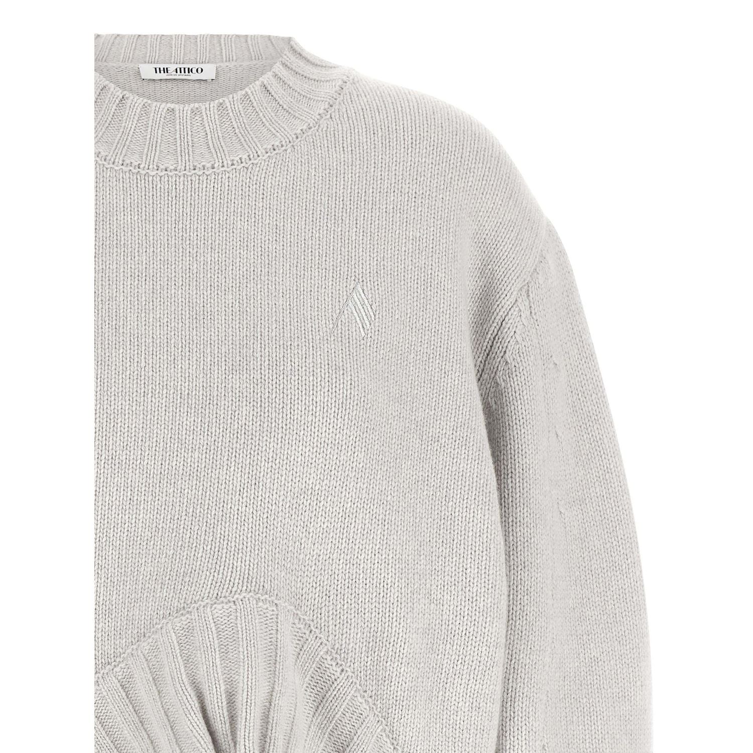 The Attico Gray Virgin Wool Cardigan