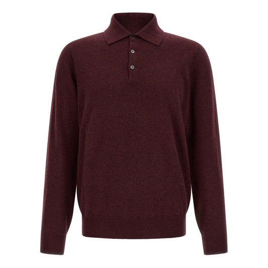 Brunello Cucinelli Bordeaux Cashmere Polo Shirt