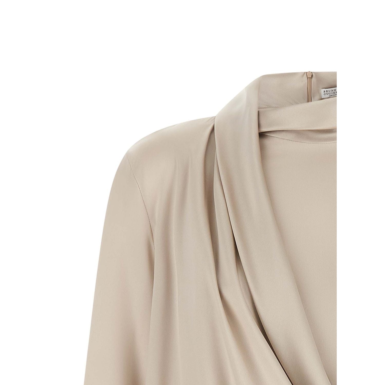 Brunello Cucinelli Beige Silk Blouse