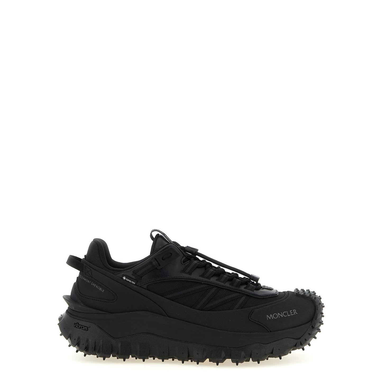Moncler Black Leather Athletic Sneakers