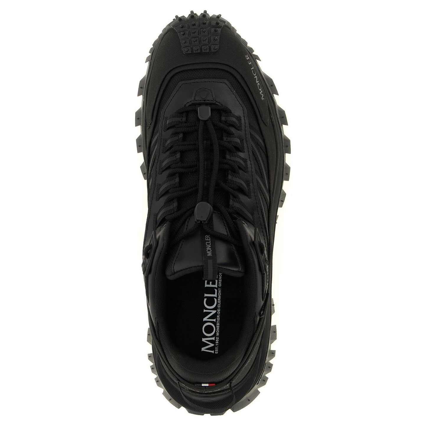 Moncler Black Leather Athletic Sneakers