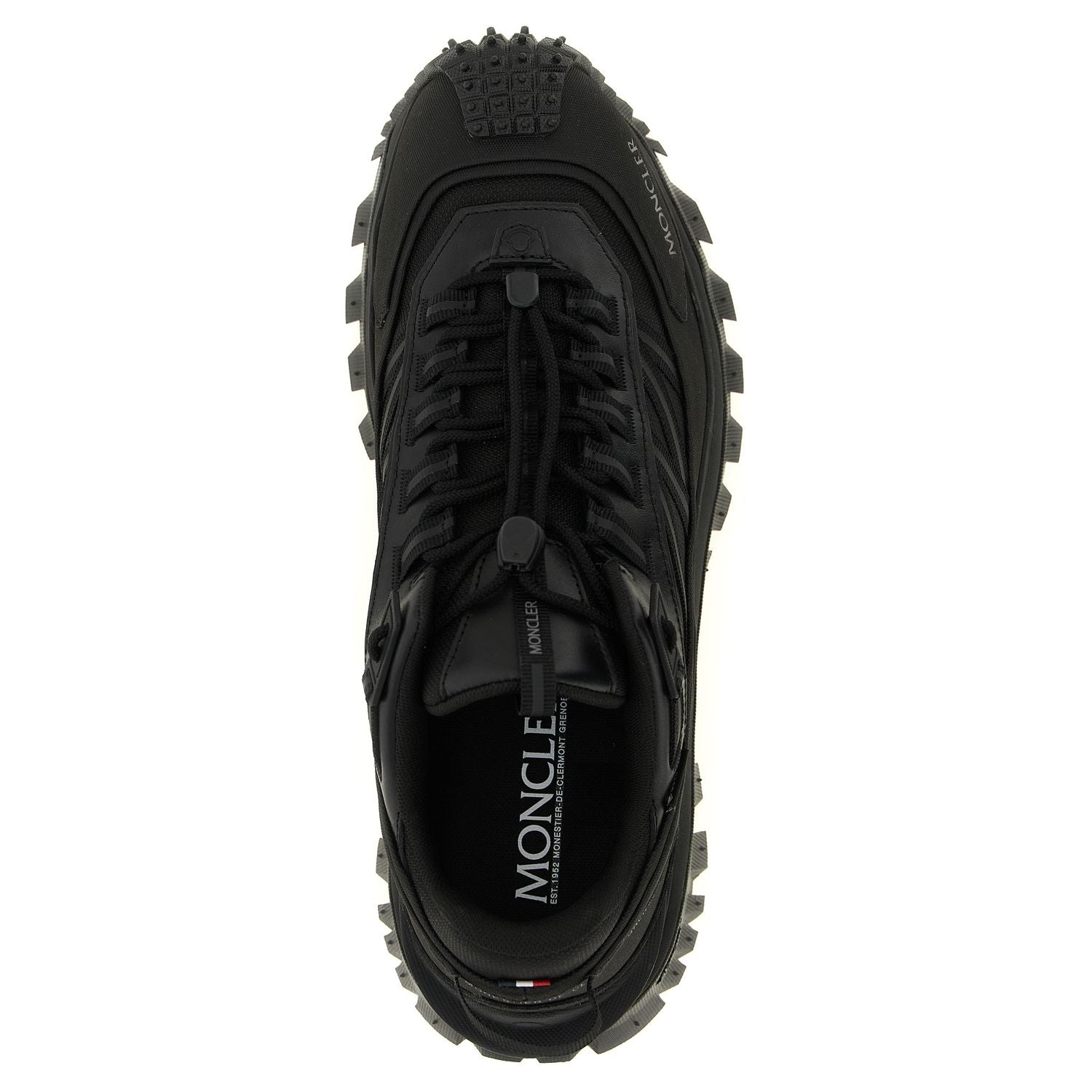 Moncler Black Leather Athletic Sneakers