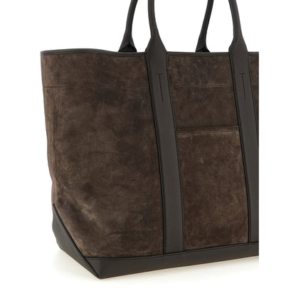 Tom Ford Brown Calfskin Tote Bag