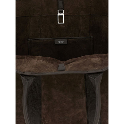 Tom Ford Brown Calfskin Tote Bag