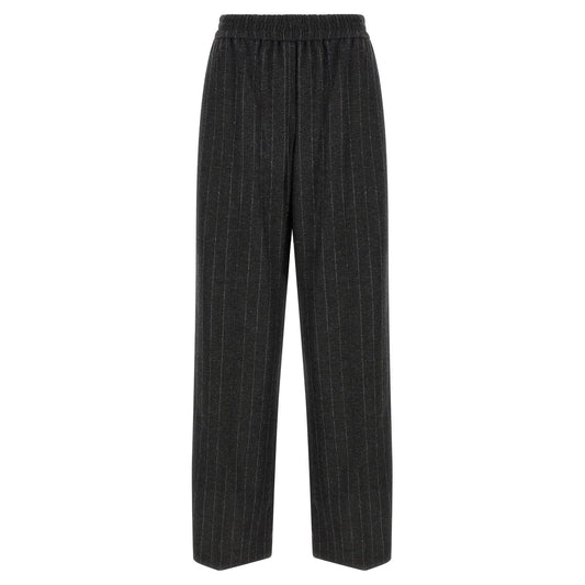 Brunello Cucinelli Gray Virgin Wool Casual Pants