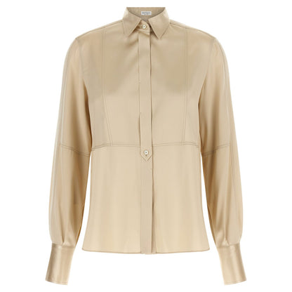 Brunello Cucinelli Beige Silk Blouse