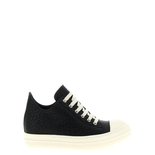 Rick Owens Bicolor Lamb Leather Low Top Sneakers
