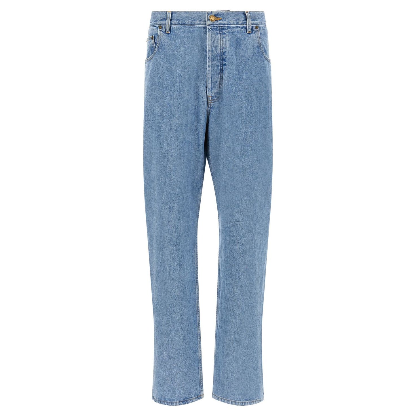 Thom Browne Blue Cotton Straight-Leg Jeans