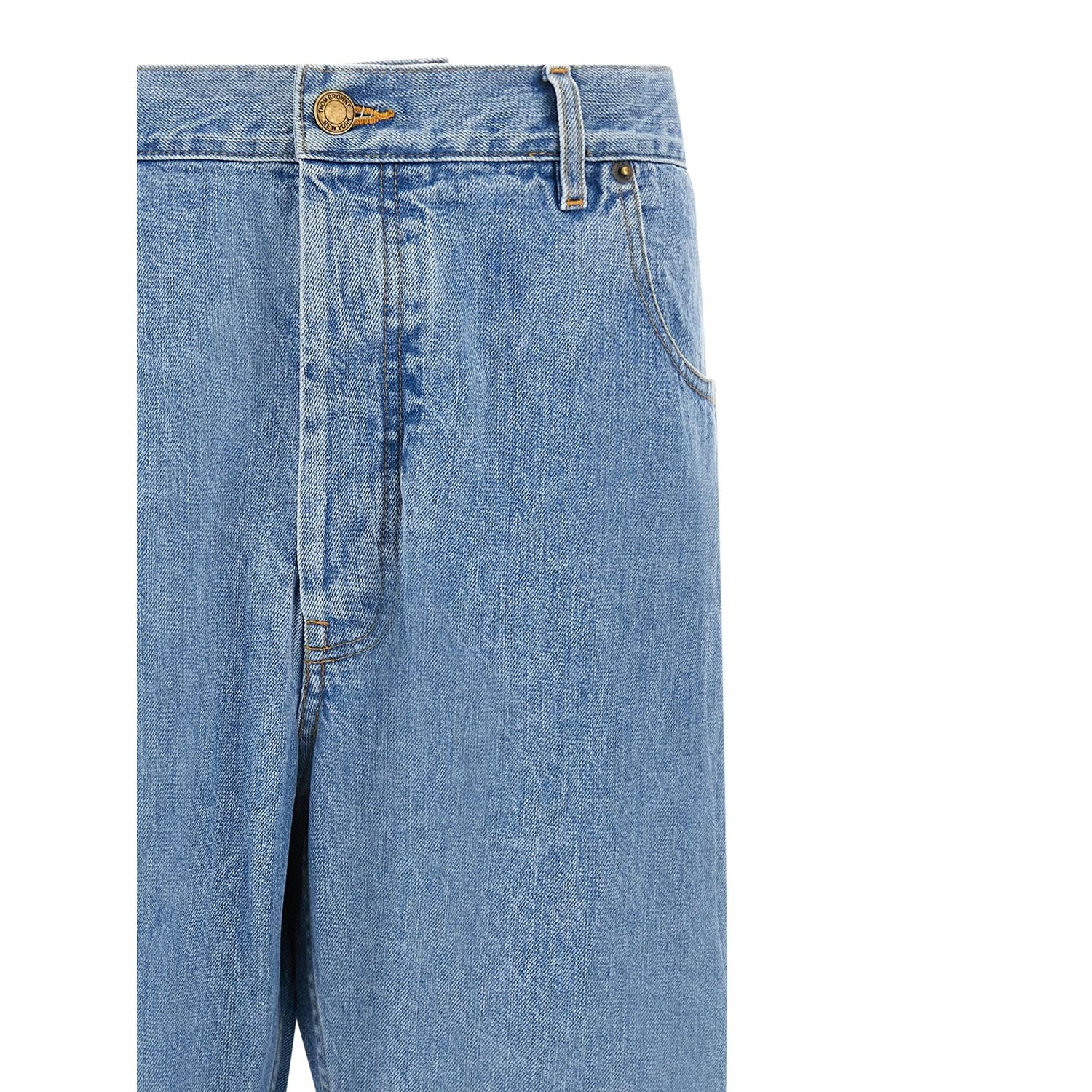 Thom Browne Blue Cotton Straight-Leg Jeans