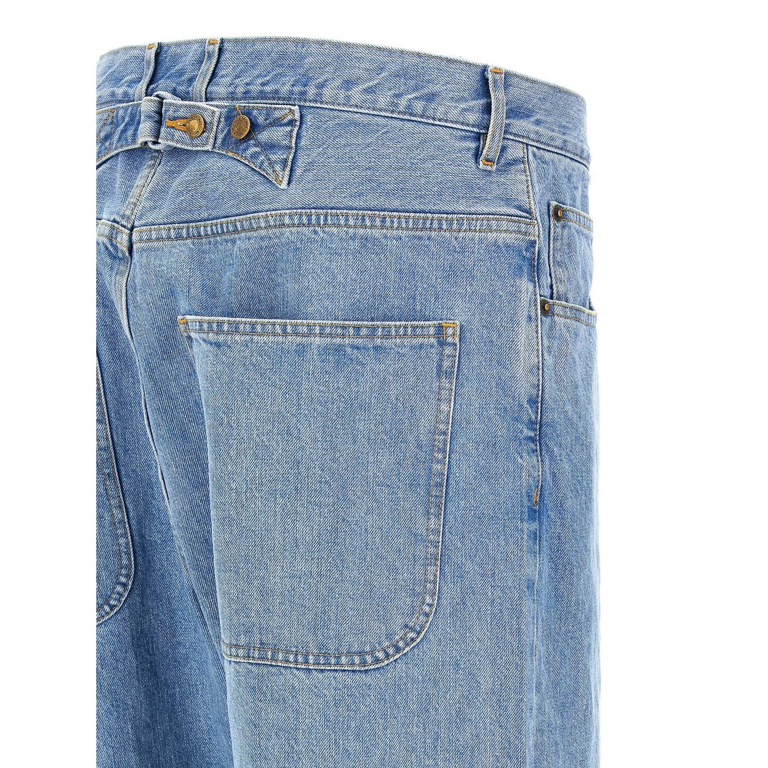 Thom Browne Blue Cotton Straight-Leg Jeans