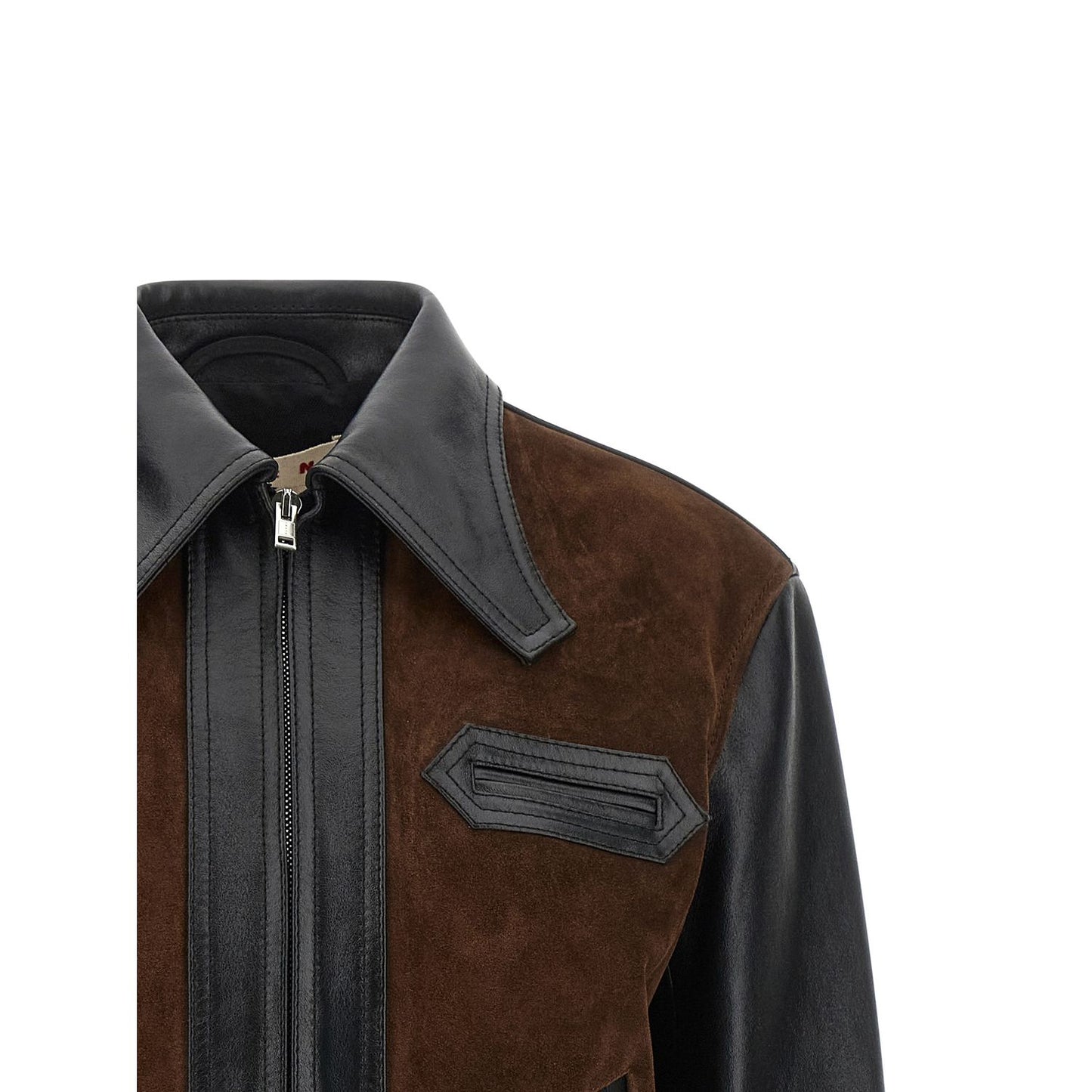 Marni Black Calfskin Leather Jacket