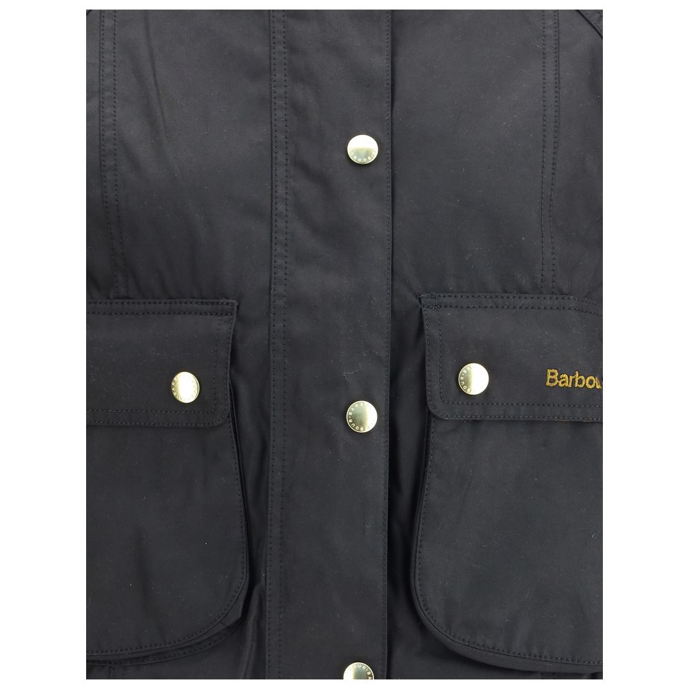 Barbour Black Cotton Full-Length Jacket