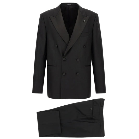 Tagliatore Black Virgin Wool Two-Piece Suit