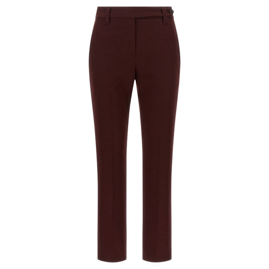 Brunello Cucinelli Bordeaux Cotton Casual Pants