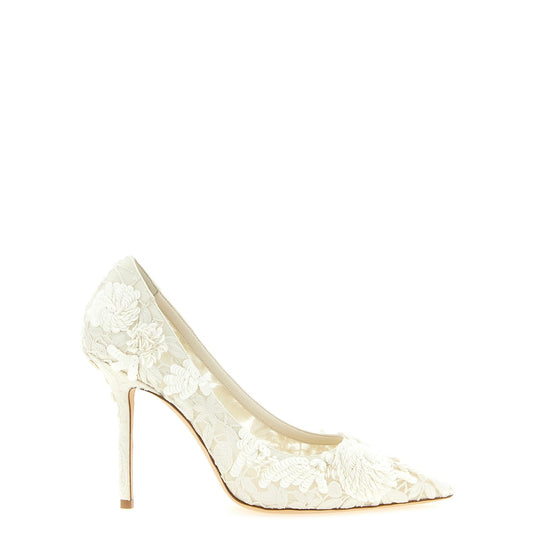Jimmy Choo Beige Tencel High Heel Pumps