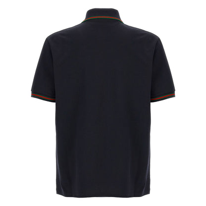 Gucci Blue Cotton Polo Shirt