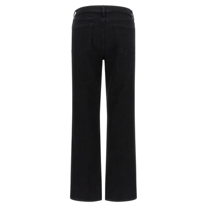 Mother Denim Black Cotton Flared Jeans