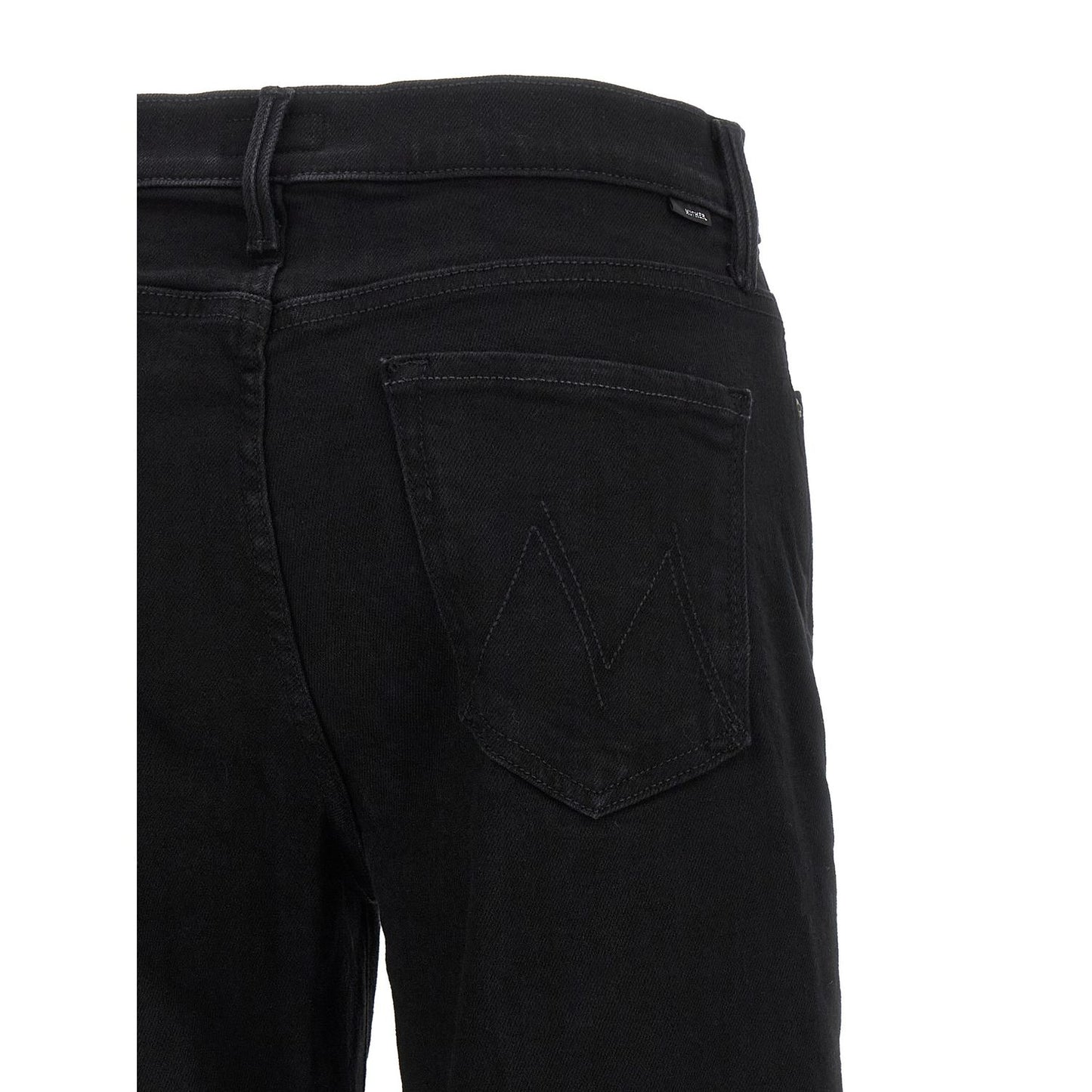 Mother Denim Black Cotton Flared Jeans