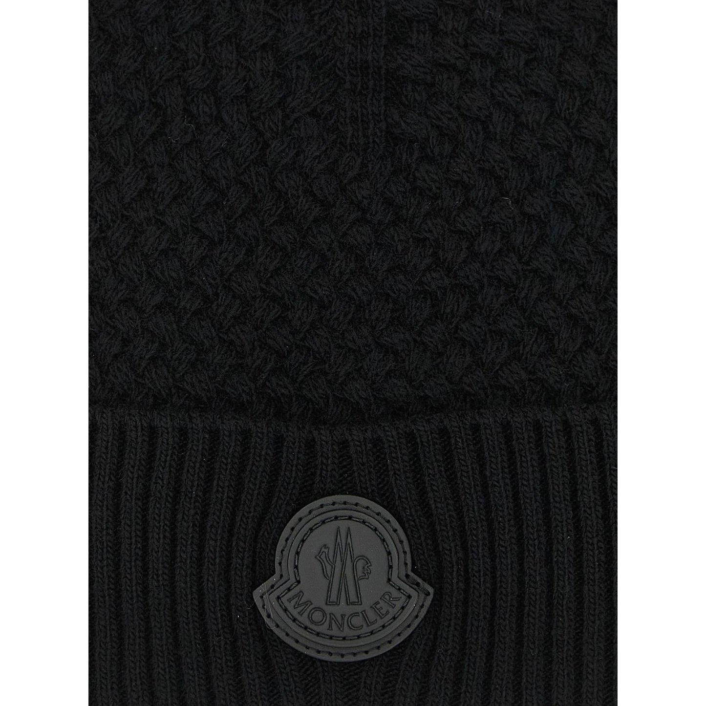 Moncler Black Leather Beanie