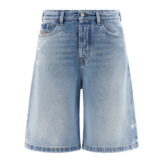 Diesel Blue Cotton Bermuda Shorts