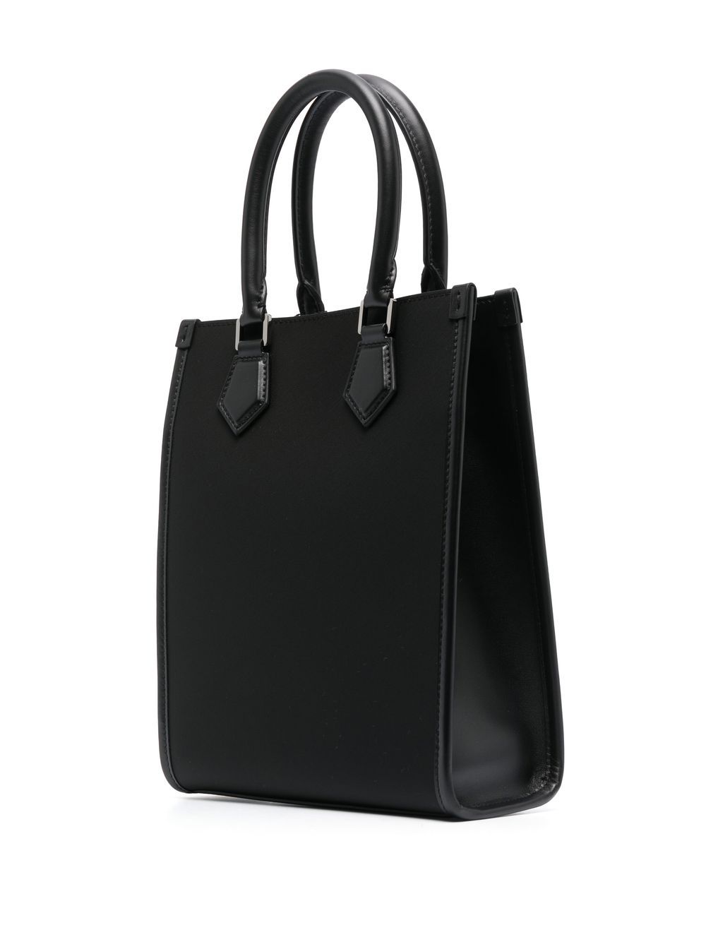 Dolce & Gabbana Black Leather Trim Nylon Men Tote Bag Shopper Dolce & Gabbana