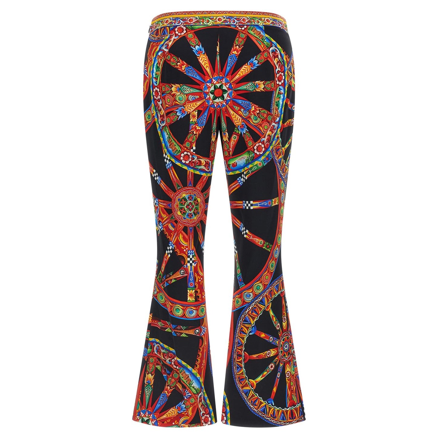 Dolce & Gabbana Multicolor Silk Flared Pants