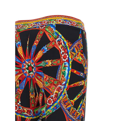Dolce & Gabbana Multicolor Silk Flared Pants