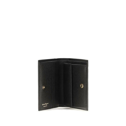 Ferragamo Black Calf Leather Bos Taurus Wallet