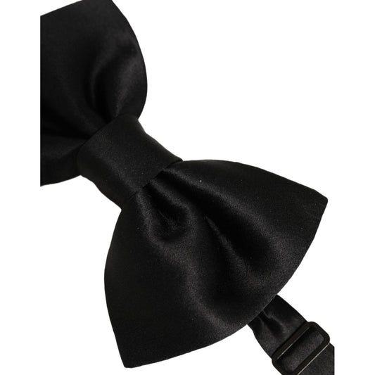 Dolce & Gabbana Men Black 100% Silk Adjustable Neck Papillon Bow Tie
