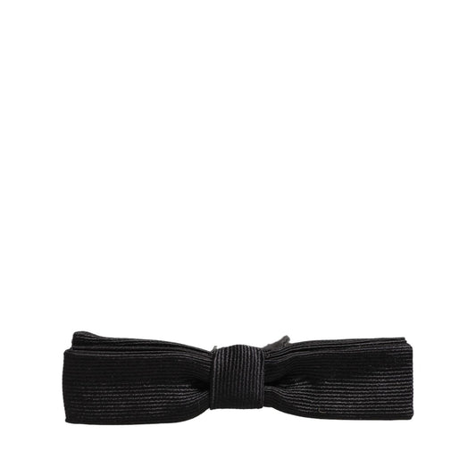 Dolce & Gabbana Men Black 100% SIlk Adjustable Neck Papillon Bow Tie