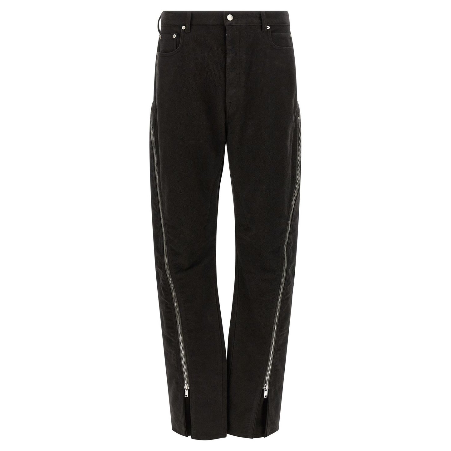 Rick Owens Black Cotton Flared Pants