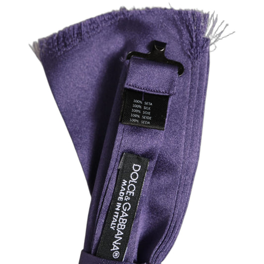 Dolce & Gabbana Men Purple 100% Silk Adjustable Neck Papillon Bow Tie