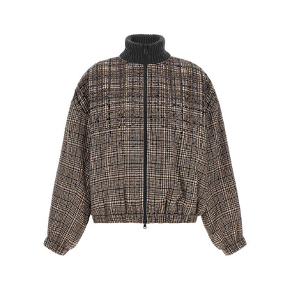 Brunello Cucinelli Brown Alpaca Leather Bomber