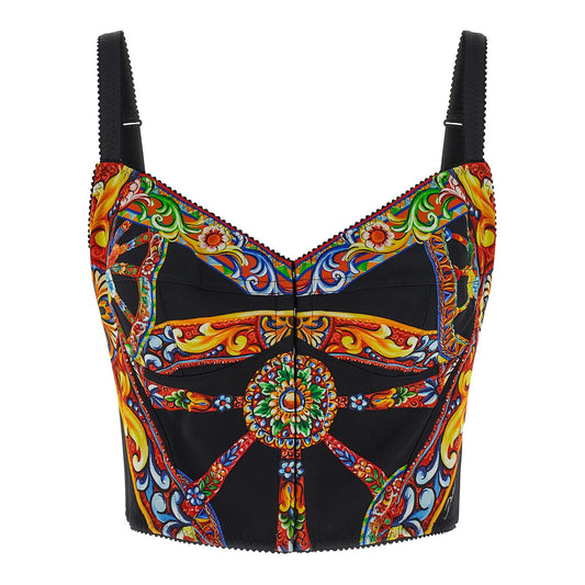 Dolce & Gabbana Multicolor Silk Tank Tops