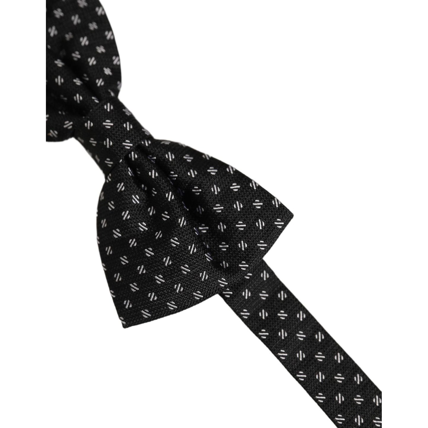 Dolce & Gabbana Men Black Patterned Adjustable Neck Papillon Bow Tie