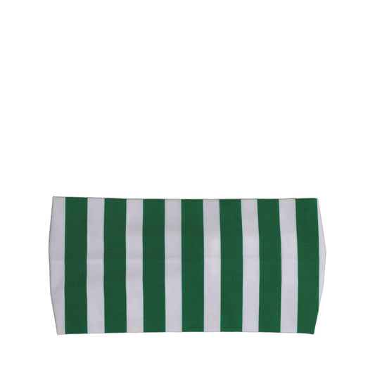 Dolce & Gabbana Green White Stripes Nylon Head Wrap One Size Headband