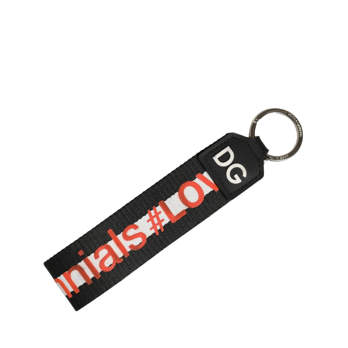 Dolce & Gabbana Multicolor Logo Polyester Brass Holder Keychain Keyring