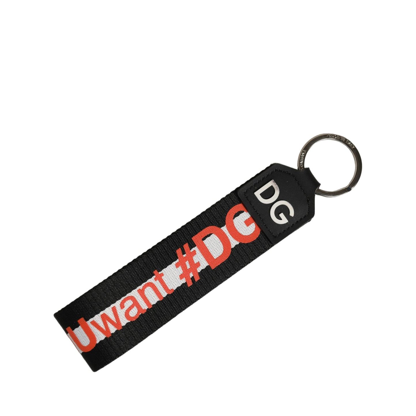 Dolce & Gabbana Multicolor Logo Polyester Brass Holder Keychain Keyring