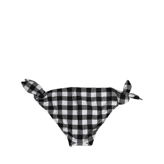 Dolce & Gabbana Black White Checkered Beachwear Bikini Bottom