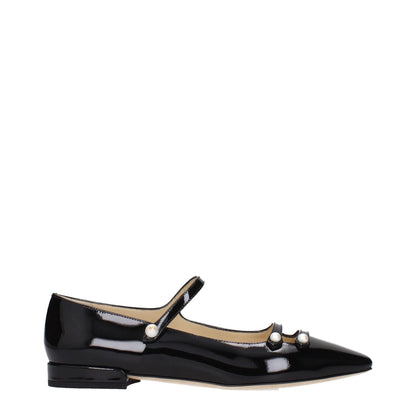 Jimmy Choo Black Leather Ballet Flats