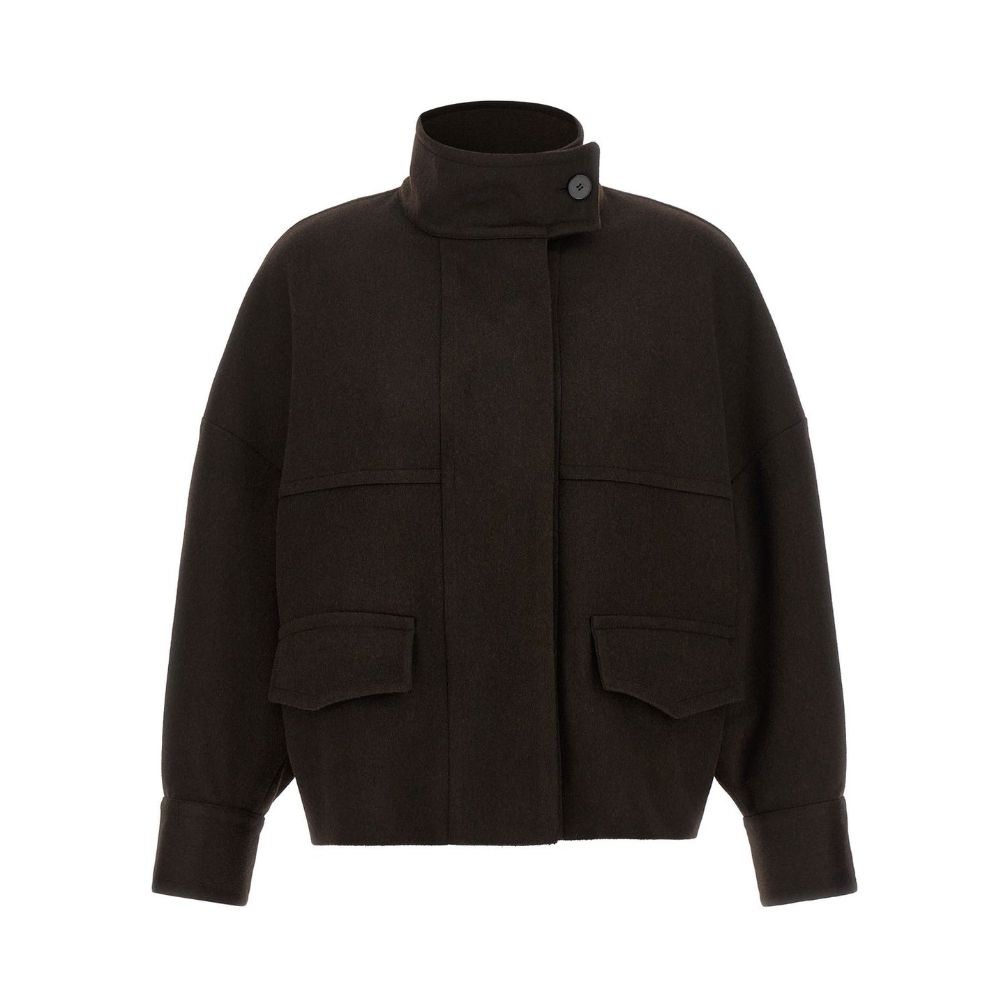Alberto Biani Brown Wool Bomber
