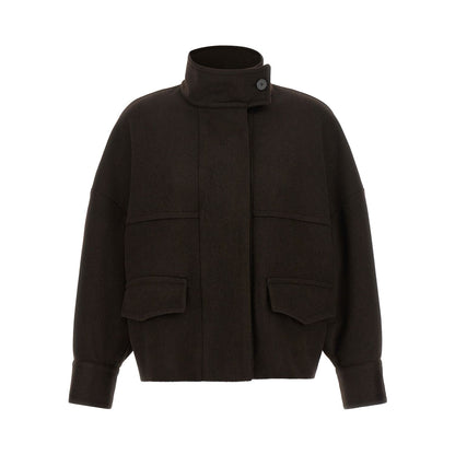Alberto Biani Brown Wool Bomber